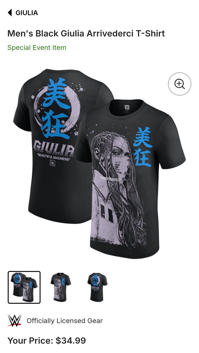 ジュリア 1stTシャツ 女子プロレス GIULIA 【公式通販】