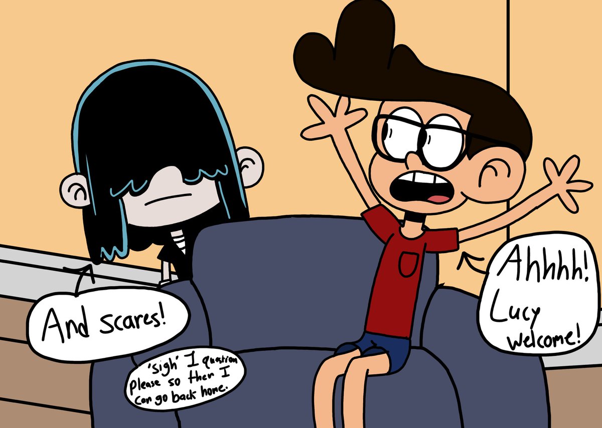 JordanP__24's tweet image. The interview continues with my next Loud which is Lucy Loud. She 1st decided it be fun for her to jumpscare behind me. However with the way she feels today she was in a mood for 1 question 😐 but I give it my best to ask at the most.

#theloudhouse #fanart #lucyloud #reference