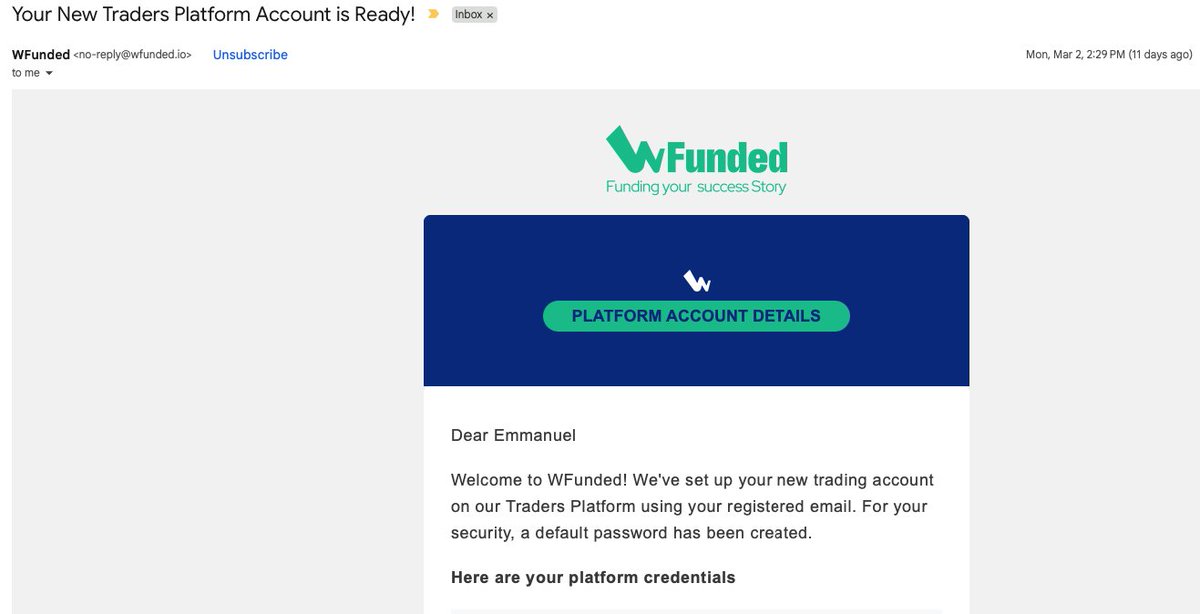 KemmaTrades's tweet photo. Dear @WfundedHQ @iamdapo I am unable to send you email so I might as well address this here.

I started trading my account on 28th January 2026. I followed every rule to the letter and was due payment end of February since your rule says, first payout is awarded 30days after first trade is placed. Nice one! 

4 days to payout, a pop up appeared on your platform. (Important notice: Action Required) I screenshotted it because it seemed shady. It's attached here. 

On Monday, March 2nd, I received an email (New Traders Platform Account is Ready) I logged in with the credentials sent wondering why no MT5 anylonger. No message of change just a welcome to new platform message. When I bought my account I chose MT5 because that is what I am conversant with. No problem. 

On the 4th of March I called your client on a number sent through email and enquired of 
1. Why payout is now saying I should wait another 30days
2. If It was okay that I tried out the new platform with a 0.02 trade. 

I was given a go ahead and I tried another 0.02 trade which you have sited now as the breach because there was no SL. I searched for how to place SL after placing this trade and when I didn't see where like the day before, I closed that trade at -0.36. If someone should assume the delay in payout and the added waiting period is just to get clients to messup and be denied, It may not be far fetched from the truth.

@wfundedhq @iamdapo 
The appeal portal is closed even though this email was sent hours ago. Another anomaly I can't wrap my head around. That is why this is here. Let's be fair to eachother, rectify and restore my live. Exclude me from your statistics of failed traders. 

Trader to @WfundedHQ