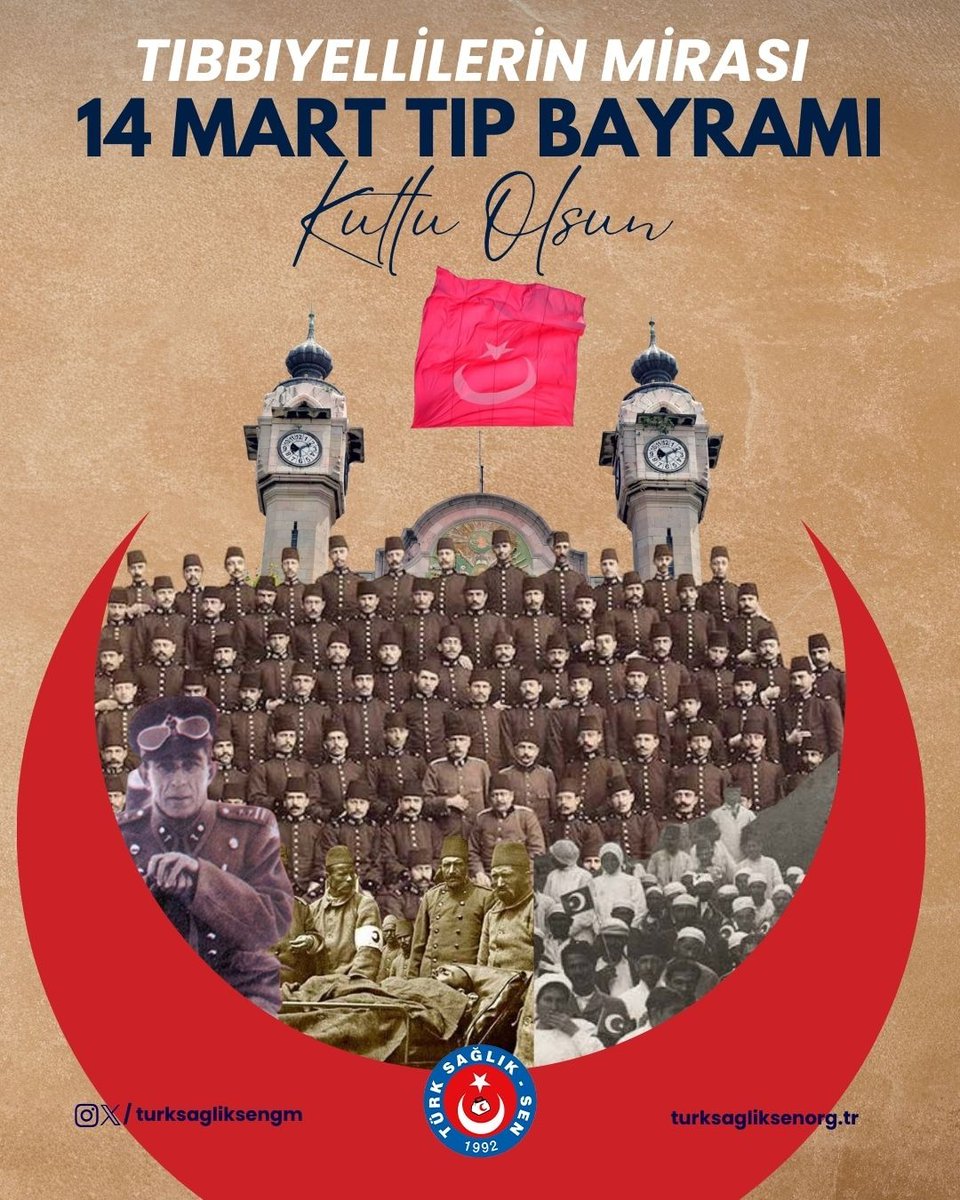 OnderKahveci's tweet photo. 14 MART TIP BAYRAMI 
Türk milletinin evlatları, tarihimizin her döneminde söz konusu vatan olduğunda gövdelerini siper etmiş; serdengeçti bir ruhla en ön safta yer almışlardır.

İşte bu asil ruhun temsilcilerinden biri de tıbbiyelilerdir. 14 Mart 1919’da işgale karşı gösterilen tepkinin, millete ve vatana bağlılığın, istiklalden asla taviz vermeyen iradenin sembolü olan tıbbiyeliler; Mekteb-i Tıbbiye-i Şahane’de iki kule arasına astıkları dev Türk bayrağıyla milli mücadelenin ateşini yakan öncülerden olmuşlardır.

Bu müstesna duruş, cephede şehadete yürüyen kahramanlardan, zor şartlar altında şifa dağıtan fedakâr hekimlere kadar uzanan büyük bir fedakârlık hikâyesidir. Tıbbiyelilerin bu tavizsiz vatan aşkı, Sivas Kongresi’nde de tarihe kazınmış ve milletimizin hafızasında silinmez bir yer edinmiştir.

Yakın dönemde de bu fedakârlığın sayısız örneğine şahit olduk. Covid-19 salgınından asrın felaketi olan deprem felaketine kadar, milletimizin nerede bir feryadı yükselse sağlık çalışanlarımızı orada gördük. Büyük bir özveriyle görev yapan sağlık çalışanları, canlarını ortaya koyarak insanımıza hizmet etmeye devam etmişlerdir.
Her türlü takdiri ve övgüyü hak eden sağlık camiası ise bugün sadece sorunlarının çözülmesini ve haklarının teslim edilmesini talep etmektedir.

Bu kapsamda;
Ekonomik açıdan tek kalem maaş politikasına geçilmesi,
Taban ve teşvik ödemelerinin acilen artırılması,
Trajik düzeyde kalan nöbet ücretlerinin emeğin karşılığı olacak şekilde düzenlenmesi,
Yapılan tüm ödemelerin emekliliğe yansıtılması
en temel taleplerimiz arasındadır.

Özlük hakları açısından ise;
İş yükünün azaltılması,
İstihdamın artırılması,
Başta eş durumu olmak üzere tayin süreçlerinin kolaylaştırılması,
Üniversite hastanesi çalışanlarına tayin hakkının verilmesi,
Aile hekimliğinde uygulanan haksız cezaların sonlandırılması,
Sağlıkta şiddete karşı daha ağır ve caydırıcı yaptırımlar getirilmesi,
Yönetimde ehliyet ve liyakatin esas alınması
zorunlu ve acil düzenlemeler olarak karşımızda durmaktadır.

Sosyal haklar noktasında da;
Her hastaneye kreş yapılması,
Sağlık çalışanlarının dinlenme alanlarının insani ve yeterli koşullara kavuşturulması,
Yemek ve benzeri hizmetlerin kalite ve yeterlilik açısından çalışanları memnun edecek seviyeye çıkarılması
artık bir ihtiyaç değil, zorunluluktur.
Fedakâr sağlık camiasının bu taleplerinin karşılanması; çalışanların tükenmişlik sendromundan kurtulmasının, hak ettikleri çalışma hayatına kavuşmalar��nın, ekonomik sıkıntılarının hafiflemesinin ve milletimize daha nitelikli sağlık hizmeti sunulmasının tek yoludur.

Bu nedenle gerekli adımların atılmasını istiyor; dün olduğu gibi bugün de mücadelemizi kararlılıkla sürdürdüğümüzü, sağlık çalışanları hak ettiklerine kavuşana kadar bu mücadeleden asla vazgeçmeyeceğimizi kamuoyunun bilmesini istiyoruz.

Biz Türk Sağlık-Sen olarak yapılması gerekenleri açık ve net bir şekilde ifade ediyor, bunun için mücadele ediyoruz. Dün olduğu gibi bugün de hak aramanın, çalışanın yanında olmanın tek ve güvenilir adresiyiz.

Temennimiz; sorunlar yumağı içinde geçen son Tıp Bayramı’nı yaşamamız, sağlık camiasının sorunlarına kalıcı çözümler üretilmesi ve gerekli adımların bir an önce atılmasıdır.

Bu duygu ve düşüncelerle, insan hayatını her şeyin üzerinde tutarak fedakârca görev yapan tüm sağlık camiamızın 14 Mart Tıp Bayramı’nı kutluyoruz.