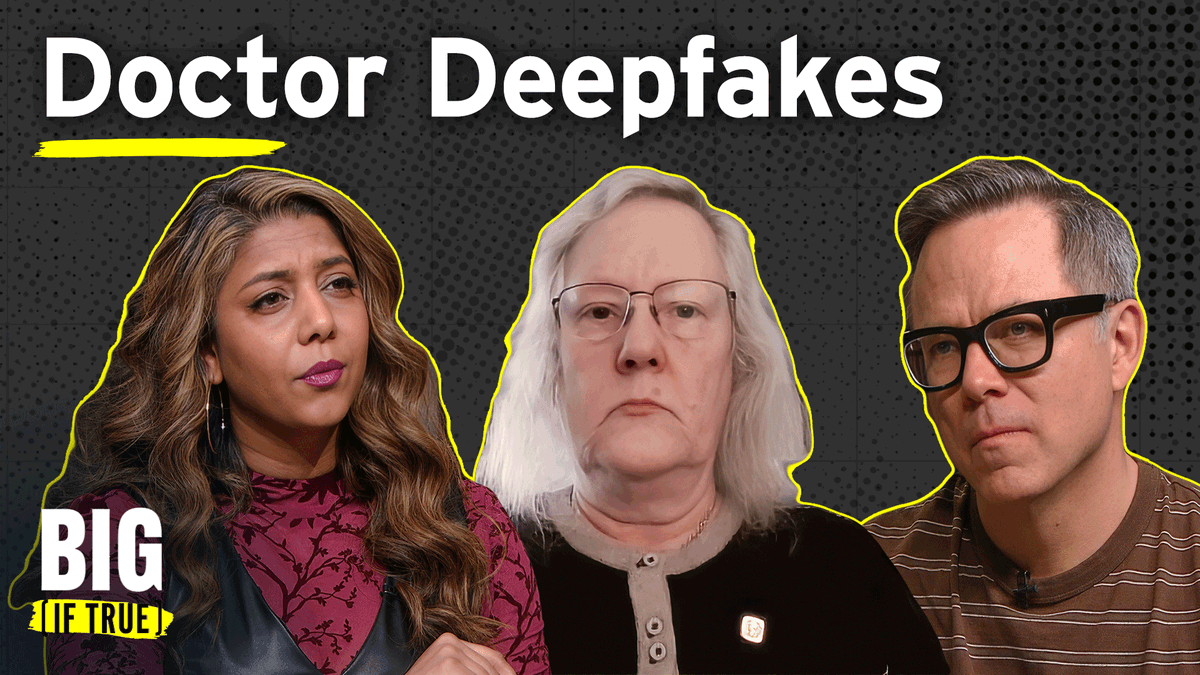 BigIfTrueTVO's tweet photo. Is the doctor you're seeing online even real? Watch our full episode about doctor deepfakes this Sunday at 8 with the wonderful Dr. Margot Burnell from @CMA_Docs, @CaulfieldTim, and more: https://t.co/5a2hNRyEnm https://t.co/V4bazvBFqh