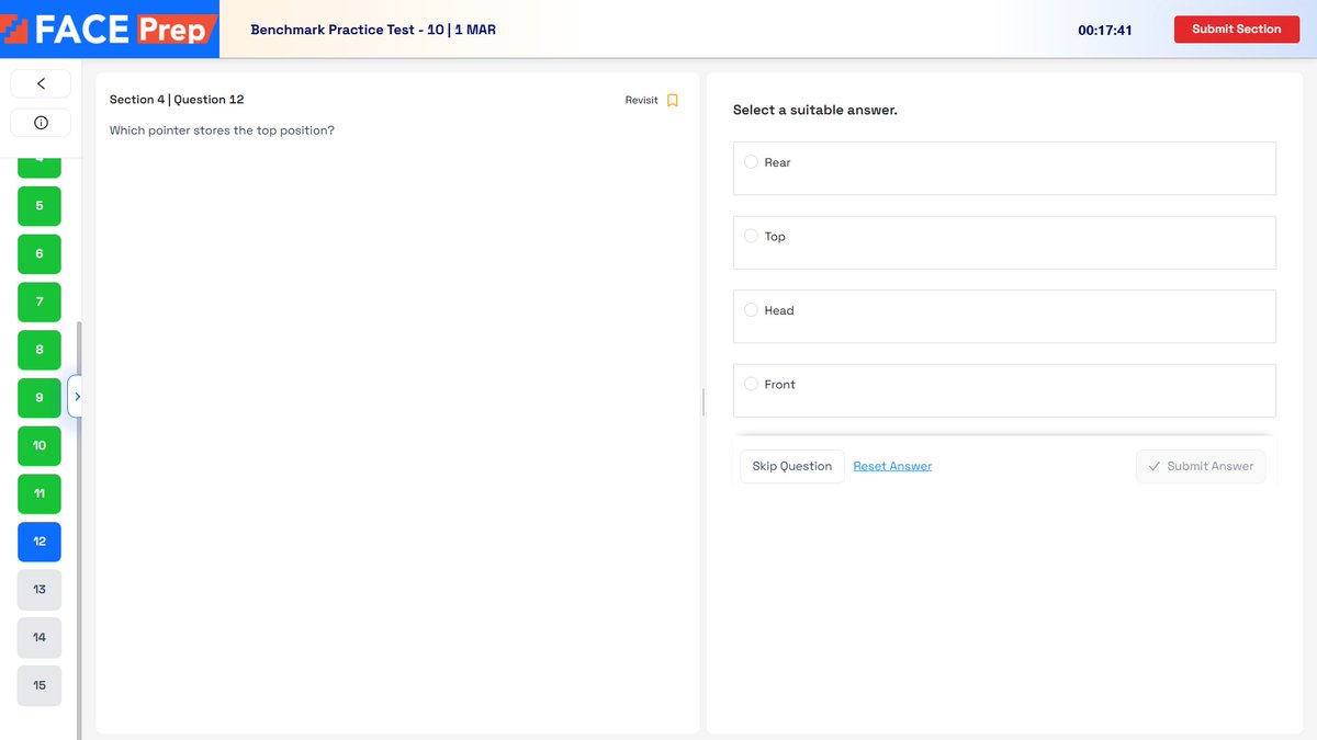 When the question doesn’t mention Stack but still expects you to know it’s Top.

Use your intuition. 😭
If you know, you know.