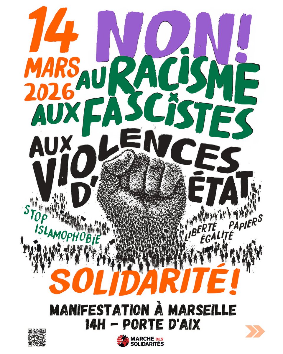Sanoban_Reds's tweet photo. Demain 14 mars à 14h ya une manif contre le racisme, le fascisme et l'islamophobie dans le cadre de la marche des solidarités. Rdv Porte d'Aix demain! https://t.co/UWrfOxawRp