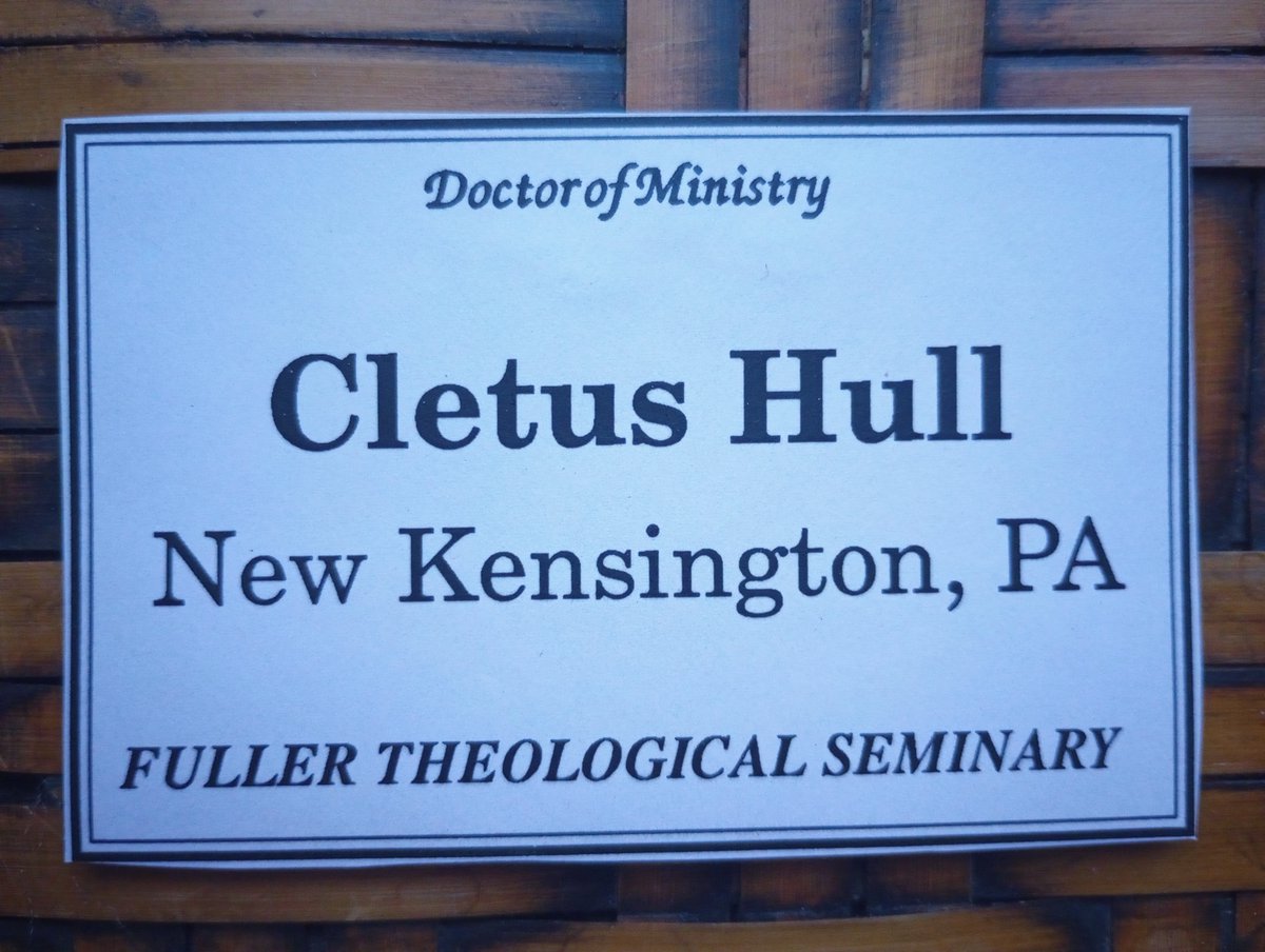 TheCall_Trinity's tweet photo. @fullerseminary Picture of my name tag on my desk for 1st class when I studied with the DMin program at Fuller, 1995 
I enjoyed those courses &amp; learned much abt church growth, my church &amp; ministry work in Pennsylvania.  The experience assisted me my book THE CALL
@cletus_hull https://t.co/8Zi1TtLqZU