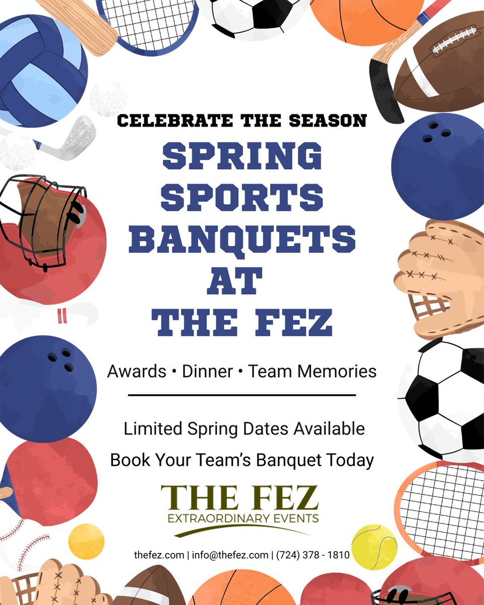 From championship wins to unforgettable moments, a team banquet is the perfect way to recognize the hard work of your athletes, coaches, and families.

Prime spring dates are filling fast. Book your Spring sports banquet at The Fez.

#SportsBanquet #TheFez