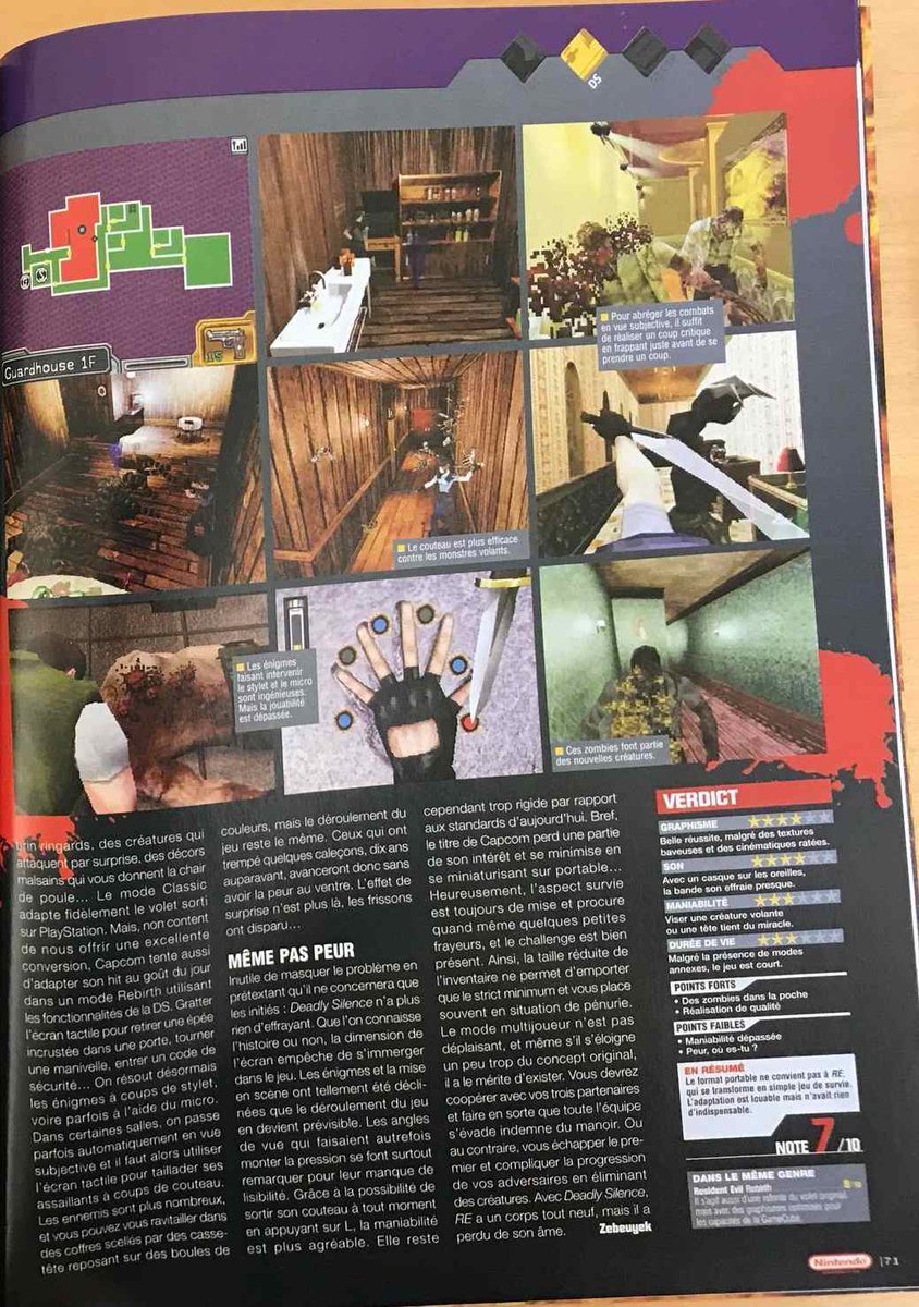 AllmightoFranky's tweet image. #ResidentEvil à l'honneur,pour les 30 ans de la saga!Ce soir #ResidentEvilDeadlySilence sur #NintendoDS!Quelques articles et tests dans la presse JV pepier FR de l'époque!Ici la preview et le test dans #Nintendo le magazine officiel avec la note de 7/10!! #retro #retrogaming 1/2