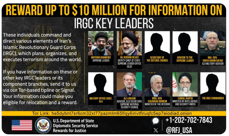 Inform Leader Breaking Update; US now has offered up to $10 million reward for ...