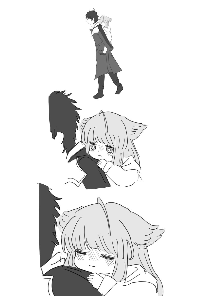 足を挫いたので管理人におんぶをしてもらった子供ペリカ