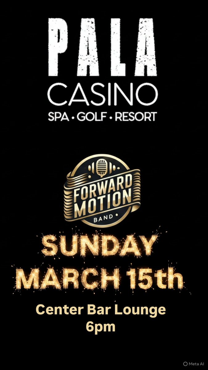 ForwardMotionTw's tweet photo. 4Motion Band performing at Paula Casino on March 15th at 6 p.m. Join us, will ya? https://t.co/oLpJmBY1jr