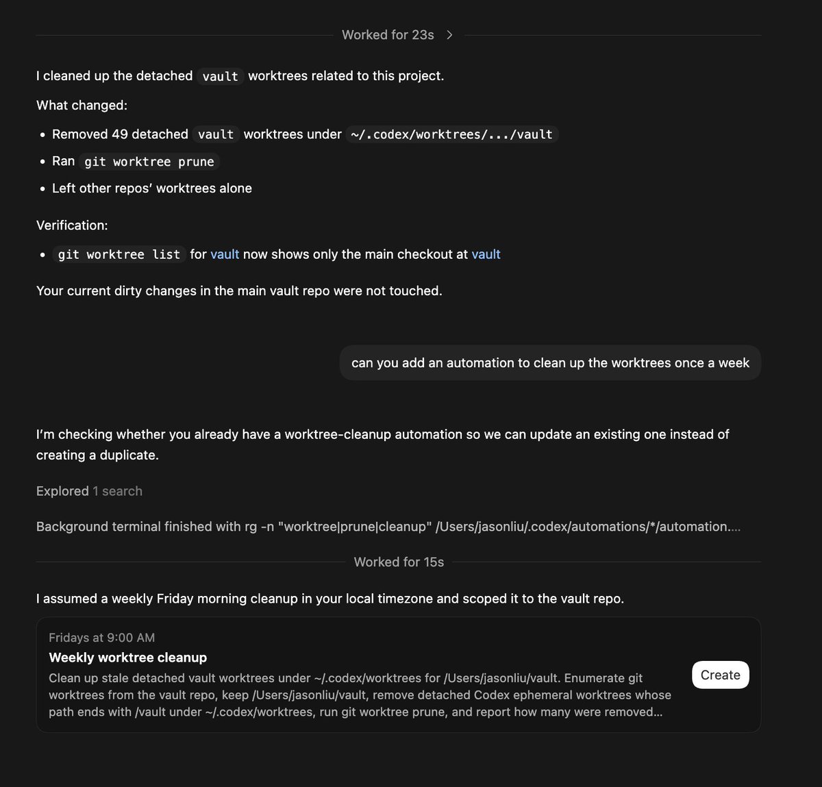 Weekly cleanup automation