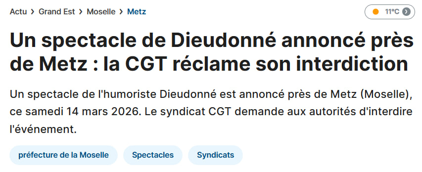 La CGT demande l’interdiction de mon spectacle ? La CGT ?
C’est vraiment leur rôle, à la base ?
Ou plutôt défendre les droits, les conditions de travail et les intérêts des salariés ? 

Si quelqu’un est à la CGT, ça m’intéresserait de savoir s’ils n’ont pas autre chose à faire.
