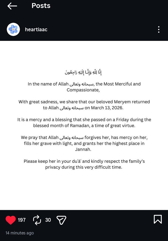 This was posted on yufka's ig today and may yufka rest in peace