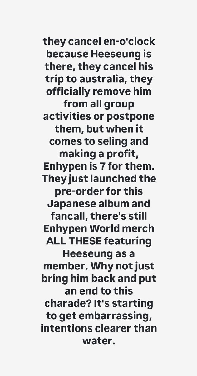 ensunvoo's tweet photo. ⚠️READ THE TEXT (in the photo)⚠️
don't stop protesting! post tags everywhere, especially on X/twitter.

#HEESEUNG_STAYS #ENHYPEN_IS_SEVEN #HEESEUNG #ENHYPENFOREVER7 #BELIFTTREATENHYPENBETTER #bringheeseungback #BRINGHEESEUNGBACK #bangsihyukfraud 
(text from ig: heesgprince) https://t.co/97fUH3G3z3