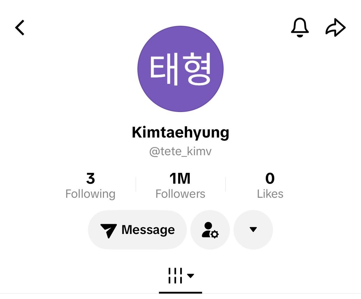 Taehyung’s Tiktok Account has surpassed 1M followers! 
(tiktok.com/@tete_kimv?_r=…)