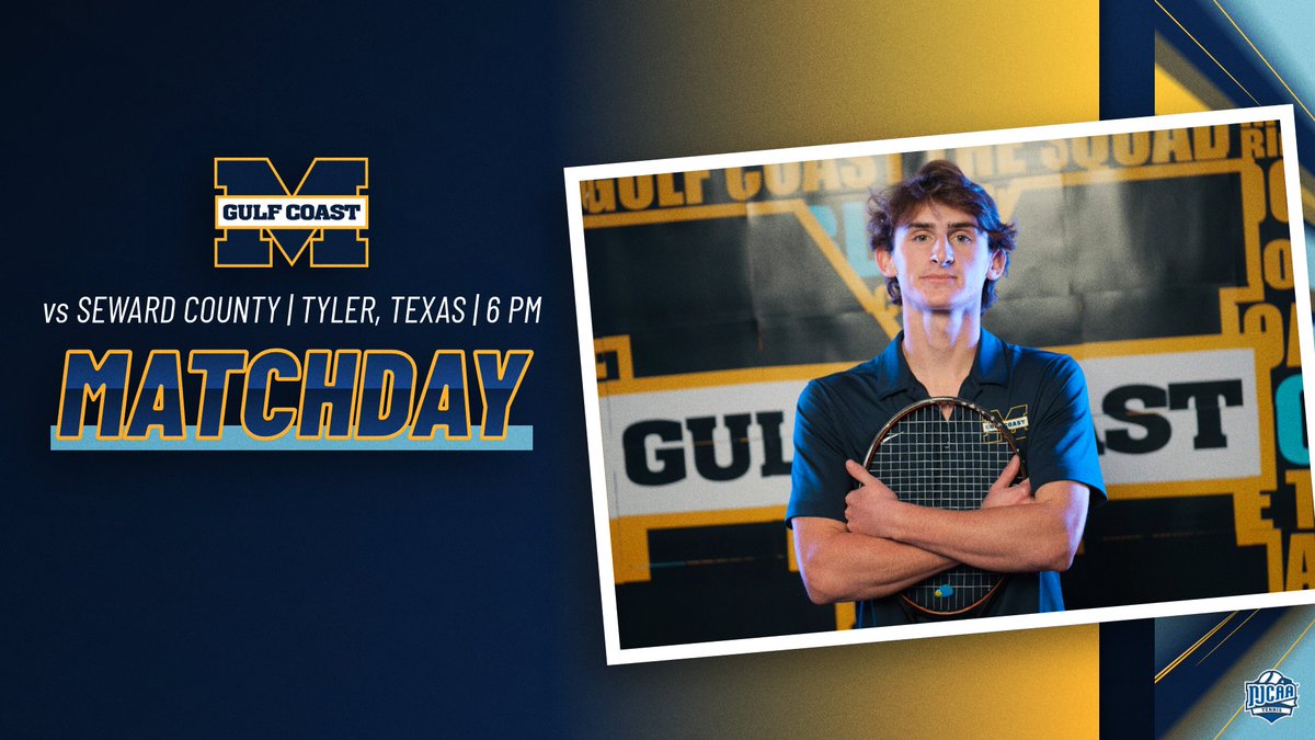 MGCCCBulldogs's tweet photo. TENNIS | No. 13 @MGCCCTennis Men gets a top-10 test today in Texas:
🆚 : No. 7 Seward County
📍 : Tyler, Texas
🕒 : 6 pm https://t.co/jibkU8VQ1x