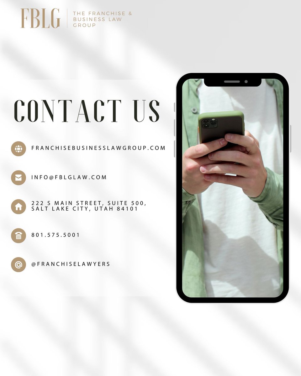 FranchiseLawLLC's tweet image. The Franchise &amp;amp; Business Law Group helps franchisors navigate every step with precision, protecting their brand while supporting long-term growth and success. 

#franchisesuccess #franchiselaw #businesslaw  #utahbusiness