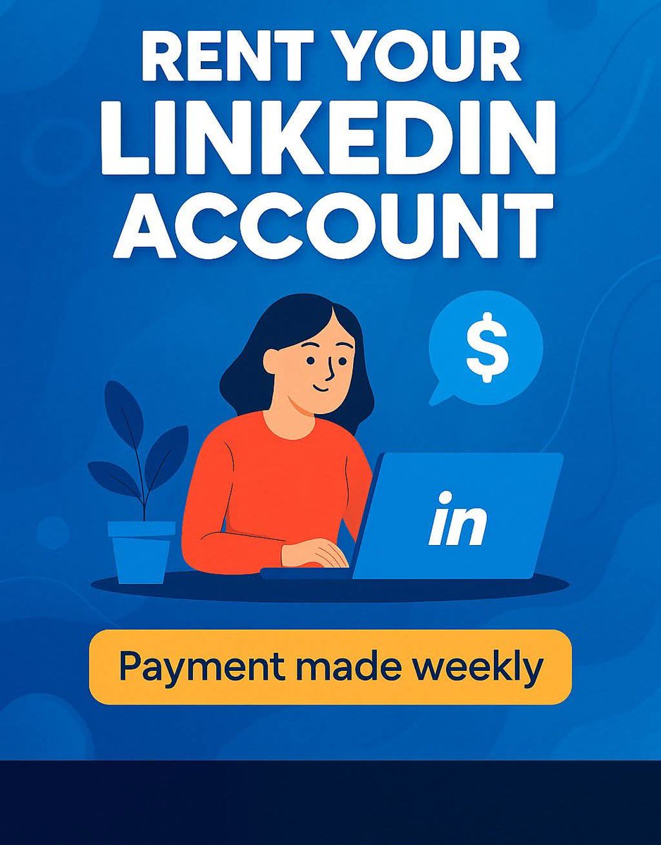 LinkedInRentHub's tweet photo. If your LinkedIn account is over 1 year old and has 100+ connections, rent it to us and get paid $10~$100 per week.

We will use your account safely to grow our network and business.

To learn more or get started, send us a DM or join WhatsApp group: https://t.co/RTUD01WEvz https://t.co/yDlgmY382m