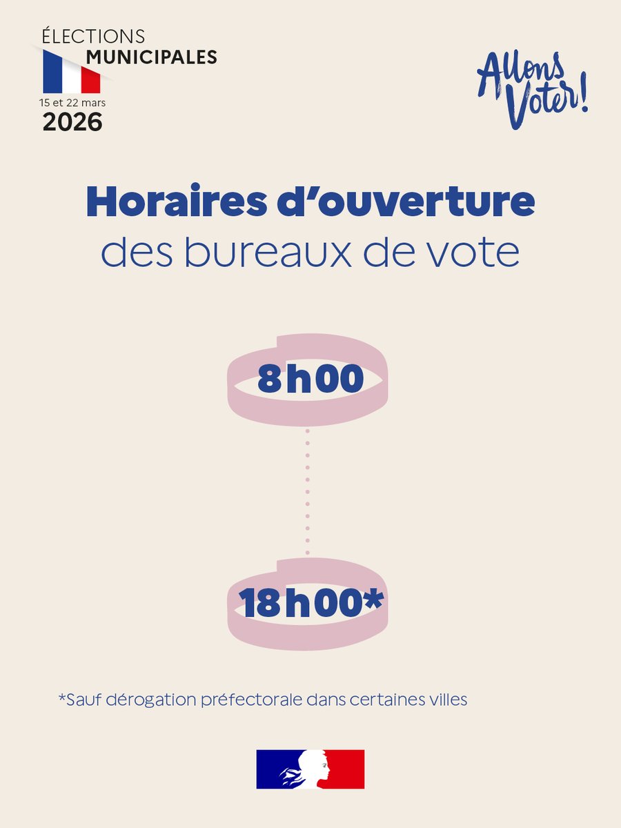 Image de Préfète Centre-Val de Loire et Loiret - #Municipales2026 | Dimanche 15 mars, pour le 1er tour des élections municipales :
les bureaux de vot