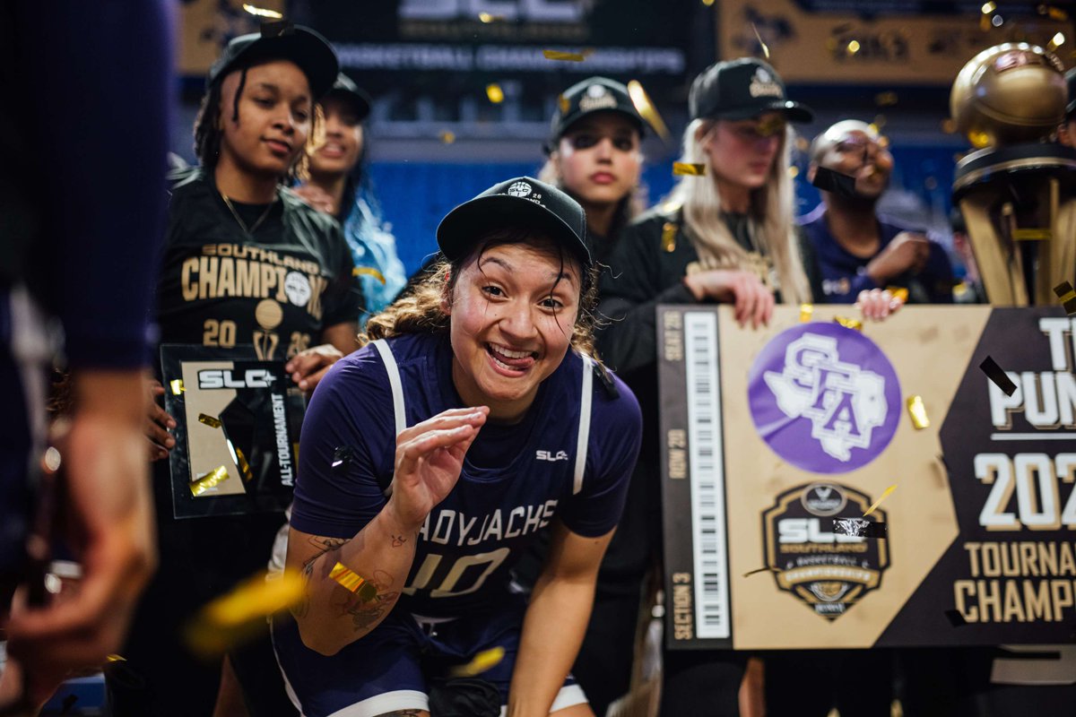 SFAWBB's tweet photo. Right on the MANIE! ✨

Congratulations to Harmanie Dominguez on being named to the All-Tournament Team during the @SouthlandSports Conference Basketball Tournament!

#AxeEm x #BeU https://t.co/d5hyinyzB7