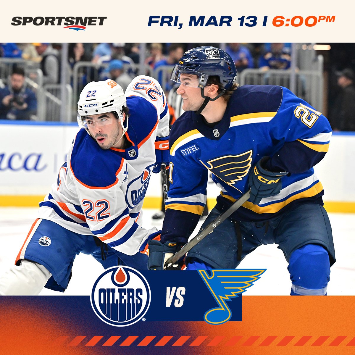 EdmontonOilers's tweet image. IT'S GAME DAY!

The #Oilers aim to close out their road trip on a high note against the Blues.

⏰ 6pm MT
📺 @Sportsnet
📻 @CHED880
🎥 Oilers+ (post)

#LetsGoOilers