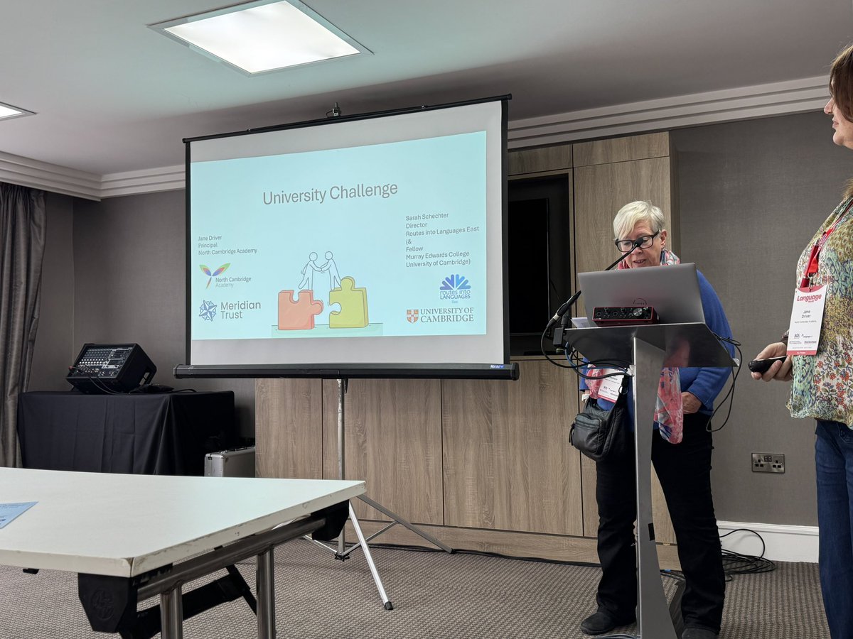 CristaHazell's tweet photo. Such a joy to listen to @janedriver1 @sarahschecter from @routesintolanguages east which we are delighted to have for the first of the afternoon sessions #LW2026 @ALL4language #mfltwitterati #mflchat #langchat #Collaboration #purposefullearning @StevenFawkes @AnnaLiseGordon https://t.co/85DljdGYhg