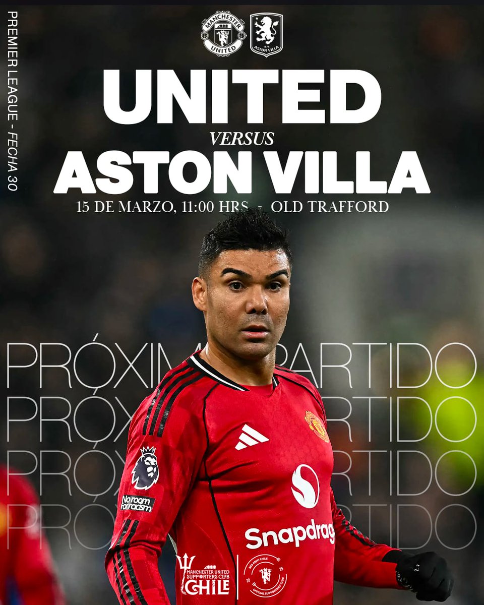 ManUnited_Chile's tweet photo. #ManchesterUnited vs 𝐀𝐬𝐭𝐨𝐧 𝐕𝐢𝐥𝐥𝐚 
Este domingo jugamos un partido clave por el 3º puesto y la clasificación a #ChampionsLeague ,Enfrentamos al equipo de Emery en #OldTrafford.
📍 Nos reunimos en Bar Alameda (Portugal 2, #Santiago)
📺 En Chile: Disney+
 Vamos United!🔴 https://t.co/vK0AmwhUNc
