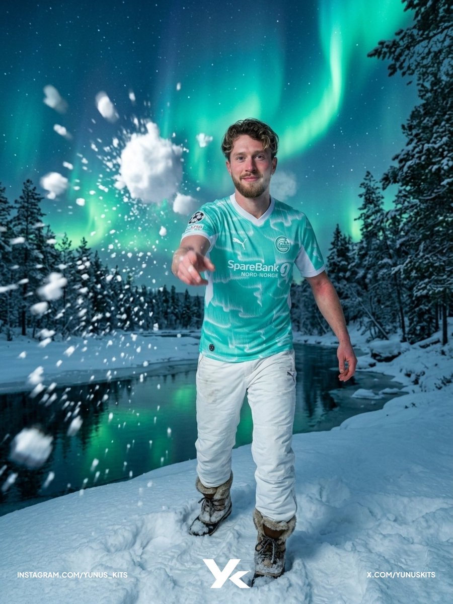 YunusKits's tweet photo. Bodø/Glimt &amp; Puma Concept Kit

Inspired by the Northern Lights and the freezing Arctic atmosphere. This concept features a flowing aurora pattern with a cold, icy color palette. A modern look from the heart of the North. https://t.co/UJJfxiLjDg