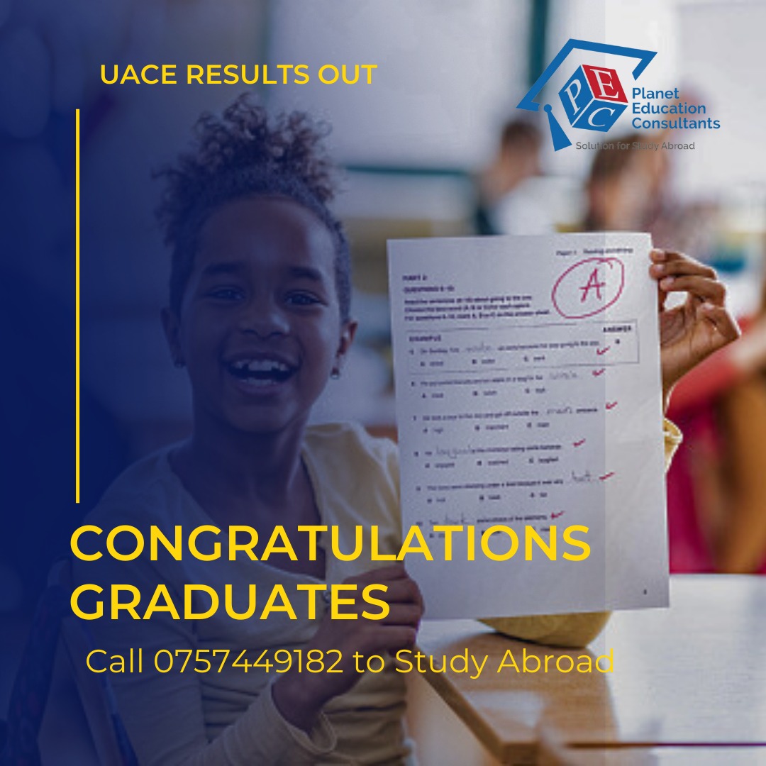 Planetconsults's tweet photo. Congratulations, Senior Six Candidates!  If you are interested in studying abroad, Planet Education Consultants has got you covered.
Visit our office and find a suitable study destination that fits your budget and career goals. https://t.co/S8IGHmk6Ey