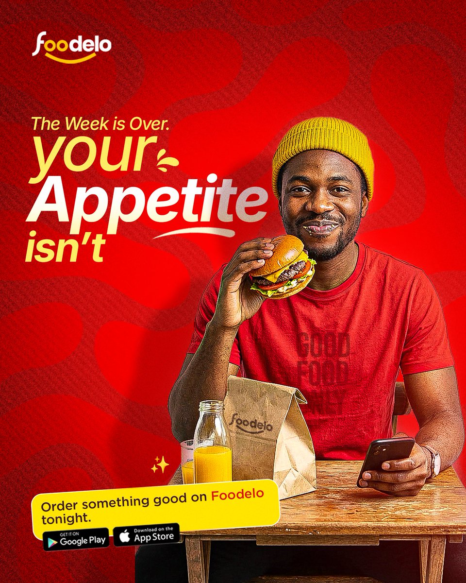 foodelo_ng's tweet image. The work week said goodbye…
but your cravings said not yet 
Tap in. Order something good tonight on Foodelo.

#foodelo #ordernow #foodelodelivers #tgif #lagoseats