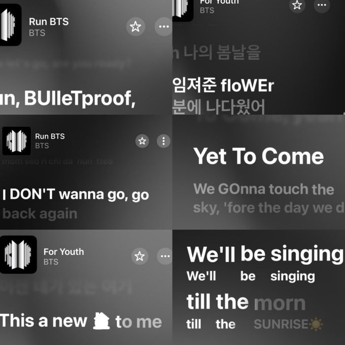 #BTS กำลังให้สปอยล์ผ่านเพลงในอัลบั้ม Proof บน Apple Music และดูเหมือนว่านี่จะเป็นสปอยล์ของอัลบั้ม ARIRANG

"BUT WE DON'T GO HOME TILL SUNRISE"
→ “แต่พวกเราจะยังไม่กลับบ้าน จนกว่าพระอาทิตย์จะขึ้น”