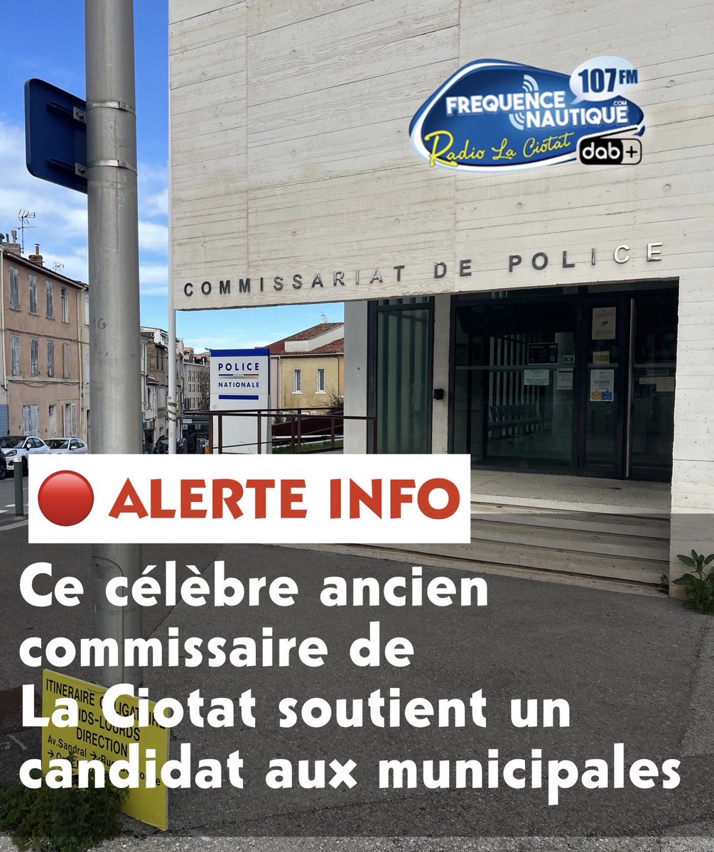 🔴 En fonction entre 2018 et 2020…
Ce célèbre ancien commissaire de La Ciotat, soutient un candidat aux élections municipales
➡️ frequencenautique.com/article/2499-c… #Municipales2026