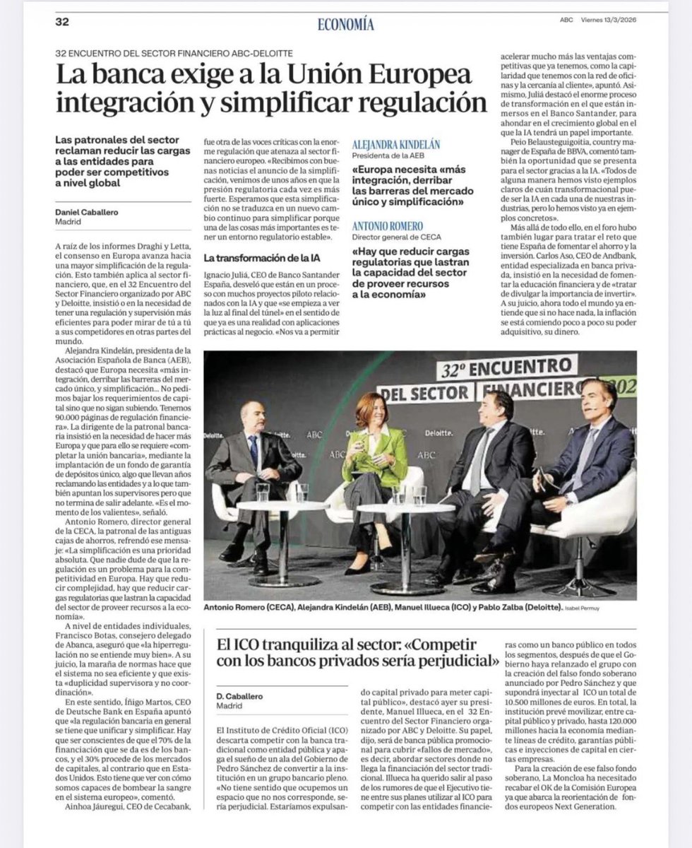 PabloZalba's tweet photo. Resumen de la segunda jornada de la 32 edición del Encuentro del Sector Financiero de @Deloitte_ES y @abc_es https://t.co/BxwutbwJ8J
