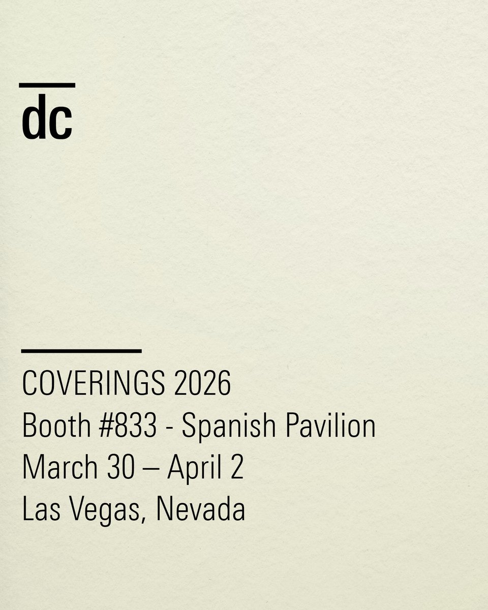 decocer_ceramic's tweet photo. Less than a week to @Coverings  2026! ✨
Mar 30–Apr 2 | Las Vegas, NV
Visit us at Booth #833 – Spanish Pavilion &amp; discover our new ceramic collections!
#Coverings2026 #Ceramics #decocer #design https://t.co/pLeLwI1aF8