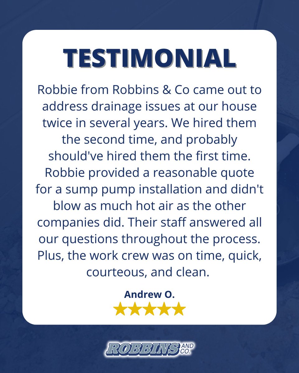 RobbinsandCo's tweet image. Thank you, Andrew. 🙏

Clear communication, fair pricing, and a clean, professional sump pump installation.

We appreciate your trust.

If you need help with your drainage, contact us.

🌐 robbinsfoundationsystems.com

#seattlehomes #drainagesolutions #foundationrepair