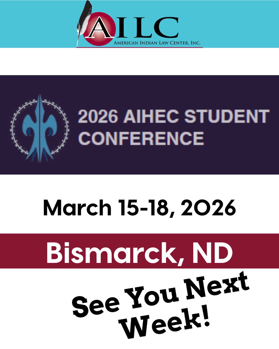 AILCinc's tweet photo. The AILC will have a table at the AIHEC student conference.  Stop by to learn about law school and how to get there! https://t.co/cZxhNqZPFo