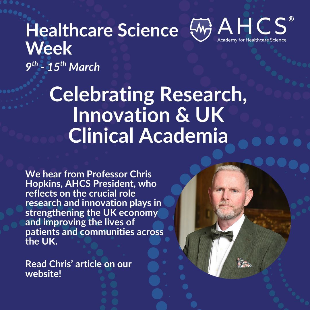 ahcsuk's tweet photo. AHCS President, Professor Chris Hopkins, celebrates the vital role healthcare scientists play in UK research, innovation and clinical academia.

Click below to read Chris' article 👇 

https://t.co/OB6bDvHn8G 

#HealthcareScienceWeek #HCSWeek2026 #AHCS https://t.co/Nu2e3Ytll9