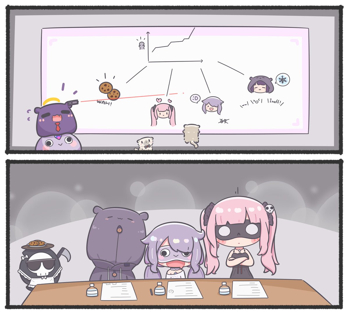 "...Do you think they are still awake?"
"At least Calli is, she's nodding"

#inART #bijouwled #callillust