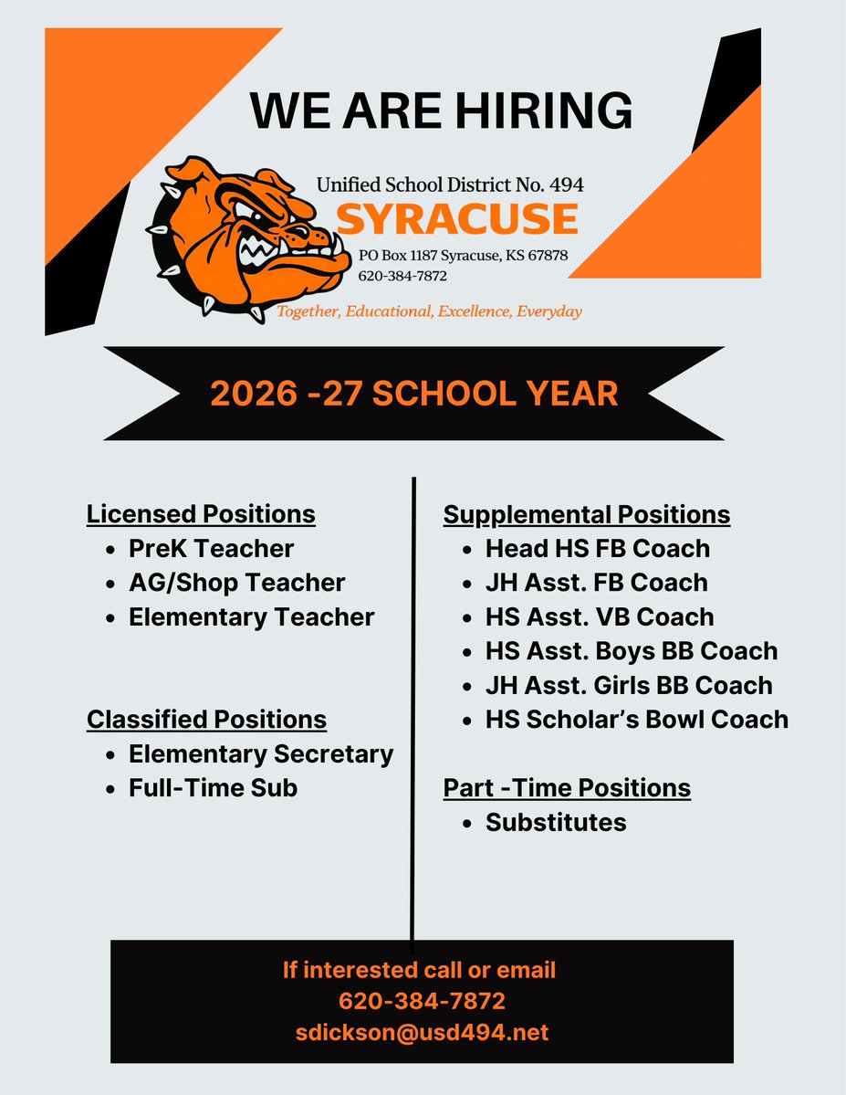 USD494 Syracuse School District tweet media