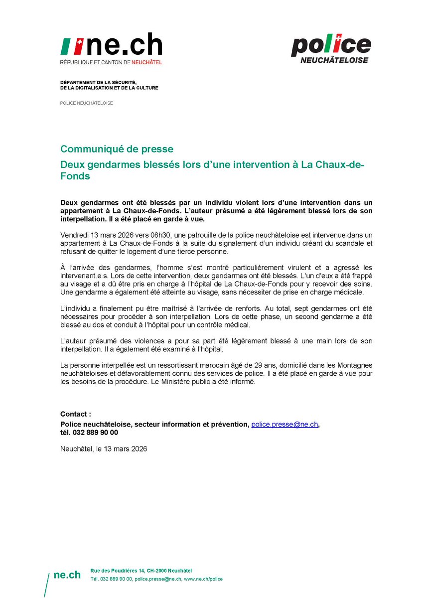 Police neuchâteloise tweet media