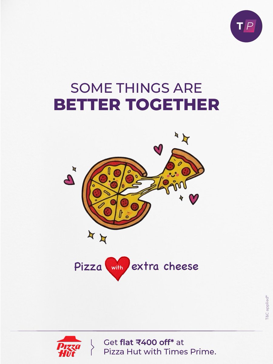 timesprime's tweet image. Looks like we missed one thing... You with Times Prime. 😉

#timesprime #pizza #chai #movie #food #benefits