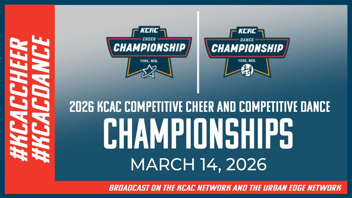 kcacsports's tweet photo. 2026 KCAC Competitive Cheer and Competitive Dance Championships, Hosted by @YUPanthers (10:30 AM CST) #KCACcheer #KCACdance #NAIACheer #NAIADance #TheRightWayToPlay

Information Page: https://t.co/QGUbbyesyY
Tickets: https://t.co/NcClh0gJ4D
Live Stream: https://t.co/UR0YNjWWPA
Official Cheer Championship Merchandise: https://t.co/JFoa6Vmvxq
Official Dance Championship Merchandise: https://t.co/iWuCDvB0A7

@NAIA