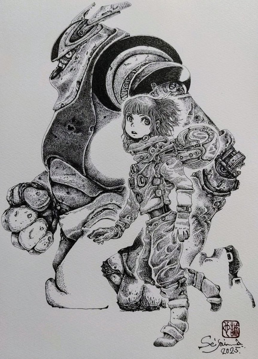 イマムラセイヤ　ペン画 tweet media