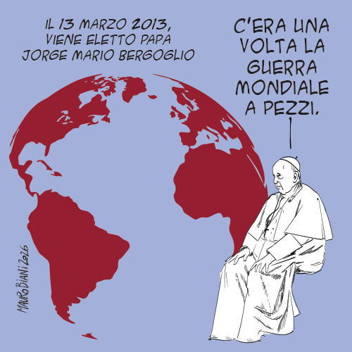 maurobiani's tweet image. #taglioalto #PapaFrancesco #guerraapezzi 
Oggi su @ilvenerdi