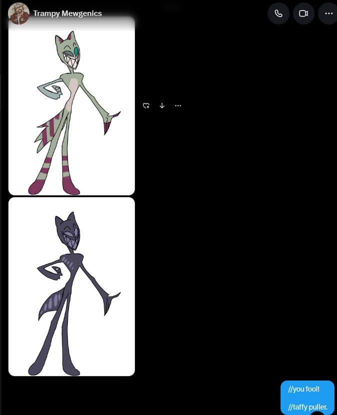 Diminamorpho's tweet photo. //He fell for my trap and got the taffy puller treatment. :]

//wasnt prepared for both of my [clears throat] 'cats' though https://t.co/PtnOfZdVIy