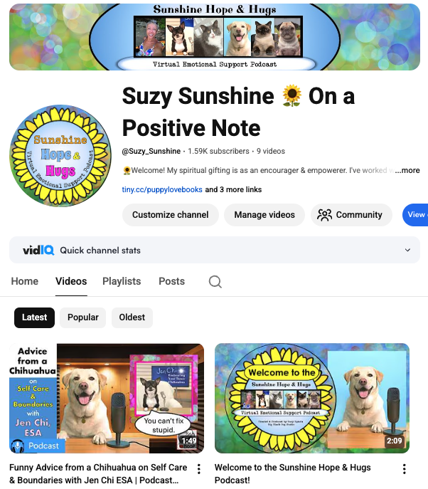 CatHerdingPro's tweet photo. Started a new project this year: YT channel name is "Suzy_Sunshine" &amp; will be a collection of fun emotional support topics shared by me &amp; my pets I've tinkered around with getting AI to lip sync my voice-acting to 😸

#emotionalsupport #esa #goodcleanfun #emotionalsupporthuman https://t.co/ziZJLNQHMp