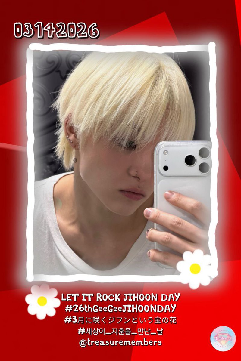 start counting to uri Jihoon bday 🔥

lets celebrate his special day with warmest wishes~
drop yours with the tags below 👇🏻👇🏻

LET IT ROCK JIHOON DAY
#26thGeeGeeJIHOONDAY
#3月に咲くジフンという宝の花
#세상이_지훈을_만난_날
<a href="/treasuremembers/">TREASURE</a>