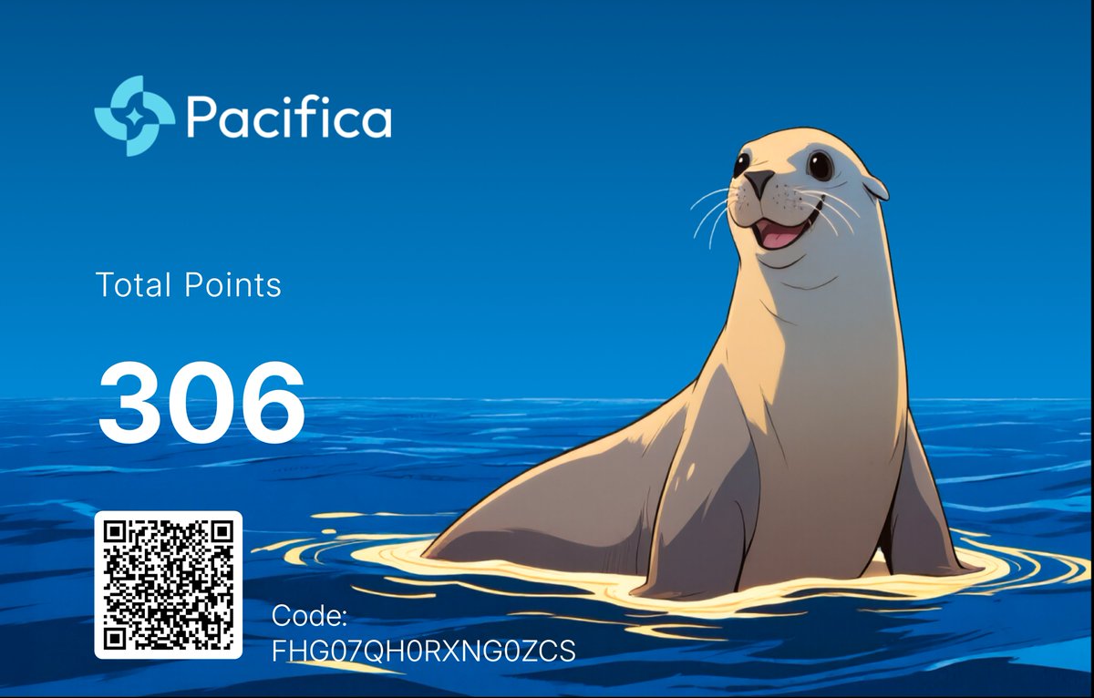 I have 306 points on Pacifica! Join with my referral code: FHG07QH0RXNG0ZCS app.pacifica.fi/trade?ref=FHG0…