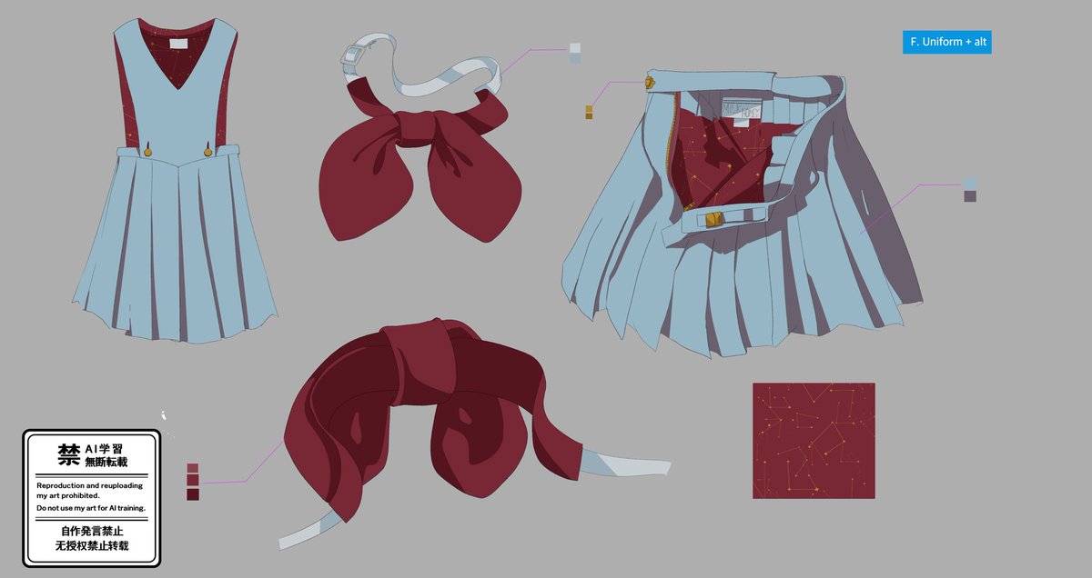 「School uniforms I designed #indie_anime」|lia🧸illustrator looking for workのイラスト