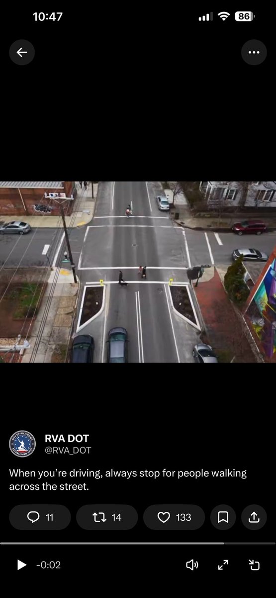 BenBullock5's tweet photo. @DriveBikeWalk @RVA_DOT “Excessive,” he says, and it’s literally just a bump. Bore off. https://t.co/F4WMBevaO0