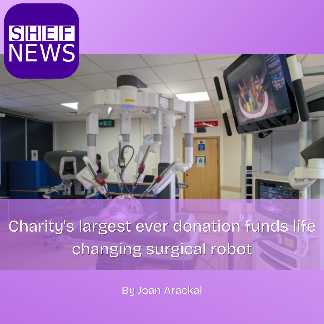 ShefNews's tweet photo. #Sheffield Hospitals #charity donated £1.45M towards a surgical robot that will be used to deliver robotic-assisted surgery for cancer patients.🤖

| "Supporters have enabled 2 game-changing investments in robotic surgery."

Latest updates on SHEF NEWS‼️
Link in Bio...
#robotics https://t.co/Ps1gSHakvr